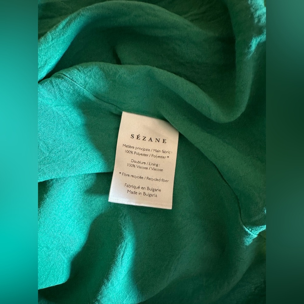 Sezane Emerald Green Pleated Midi Dress - Picture 8 of 8